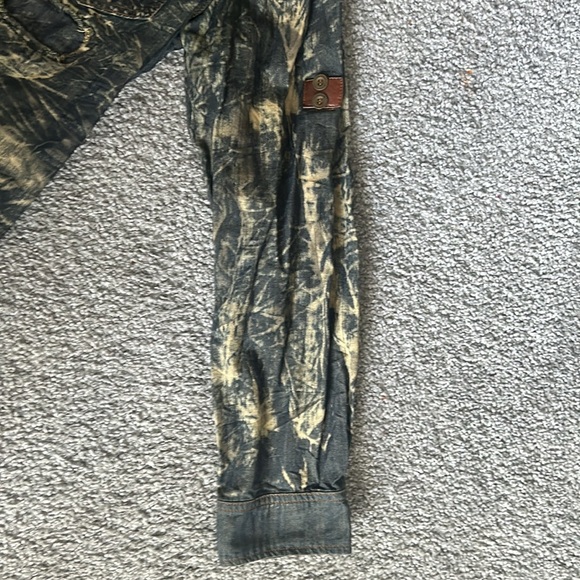 Distressed stone washed denim long sleeve button down by Denim Distillery - Picture 2 of 5